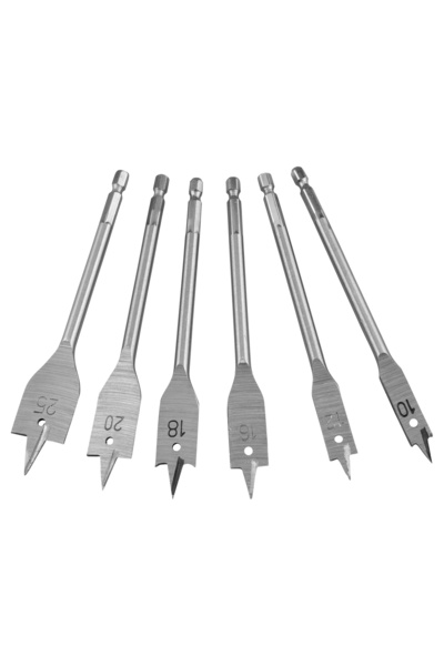 EXTOL CRAFT Flat wood drill bit, EXTOL CRAFT, 1170, 10-25x150mm, set of 6 pieces