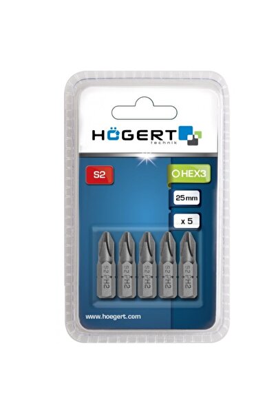 Hogert Set de 5 biți de șurubelniță, Hogert, PH2, 25 mm, oțel S2
