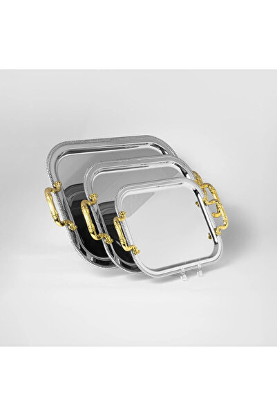 Bin Shihon 3-piece steel serving tray set