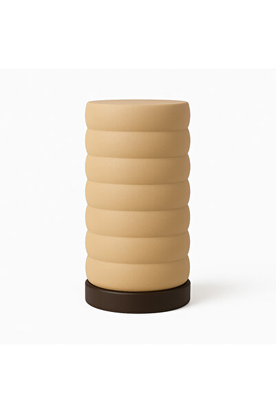 Sani lamp, DEVA, 100 x 100 x 185 mm, beige, brown body, LED