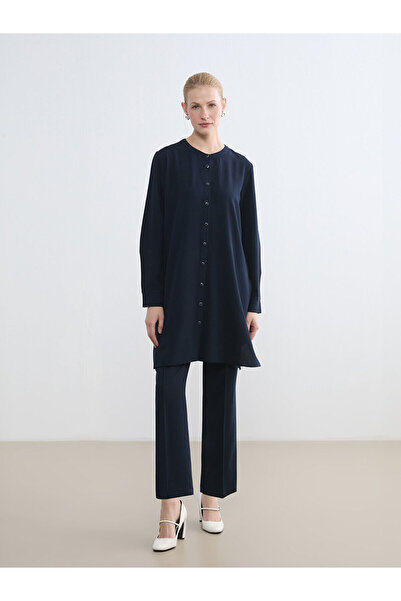 LC Waikiki Navy blue collar women's shirt tunic from gülis store