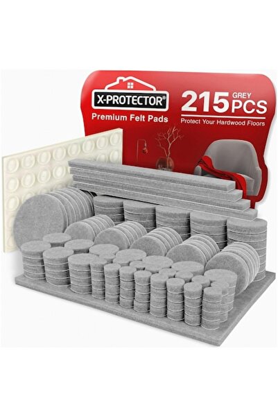 Accessory Innovations Set de 215 protecții pentru mobilă X-Protector, fetru, gri