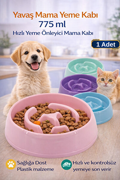 Hane Dostu Yavaş Mama Yeme Kabı 775 ml Kedi Köpek Yavaşlatıcı Mama Kabı Hızlı...