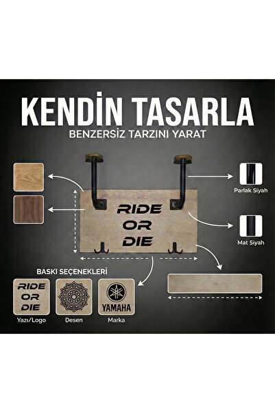 cave Motorsiklet kask askılığı - Kendin tasarla - ikili kask askısı