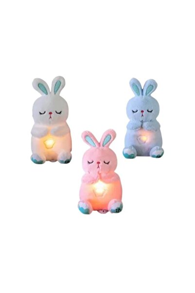 Toys Iepuraș de pluș interactiv - Lumină, Muzică, Respirație simulată, alb, r...