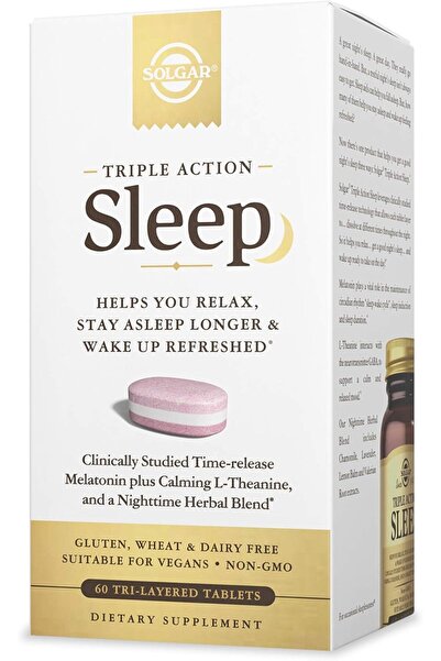 Solgar Triple Action Sleep, 60 Tri-Layer Tablets