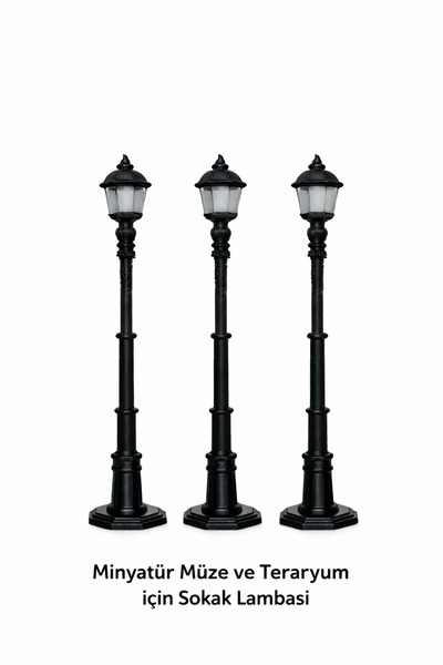 Köseoğlu 3 Adet Sokak Lambası - Teraryum ve Minyatür Müze için Figür - 1/50 Ö...