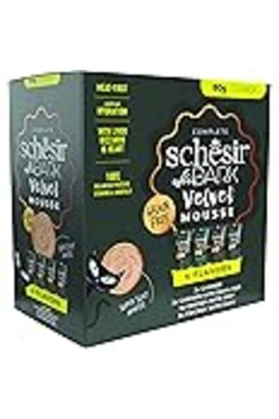 Schesir After Dark Velvet Mousse In Broth Cat Wet Food Variety Pack 12x80g