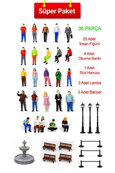 Köseoğlu Minyatür Müze ve Teraryum için Süper Paket - Tam 36 Parça Figür ve M...