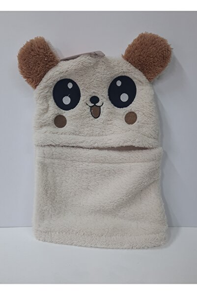 ydn 3-8 Yaş İçin Kız ve Erkek Çocuk Figürlü Kulakli Peluş Boyunluklu Bere, Ta...