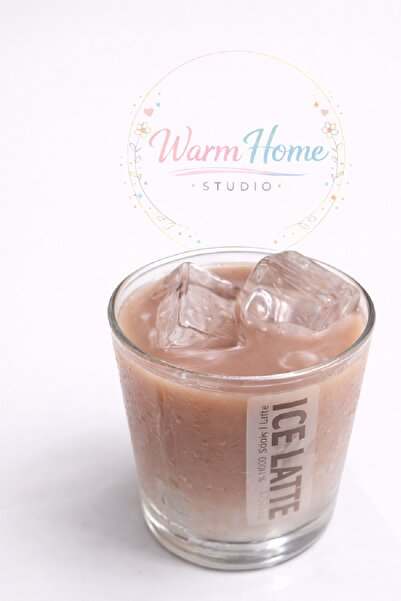 Warm Home Studio Ice Latte Mum | Dekoratif Bardak Mum | Kahve Temalı