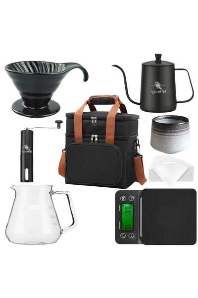 Rawsn مجموعة ماكينة تحضير القهوة اليدوية 8 أدوات من رواسن