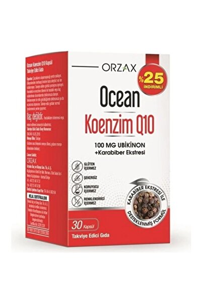 Orzax Ocean Koenzim Q10 Takviye Edici Gıda 30 Kapsül
