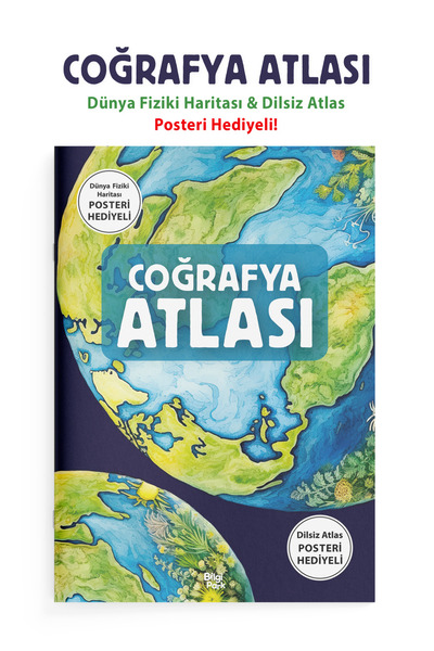 Parodi Yayınları Coğrafya Atlası | Dünya Fiziki Haritası Posteri ve Dilsiz At...