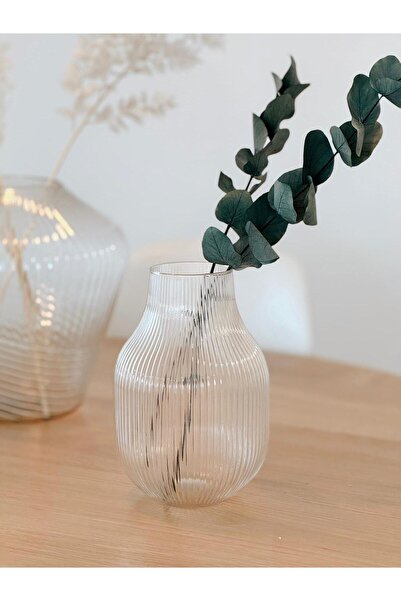 Hestia Home Vază din sticlă Tambul cu dungi