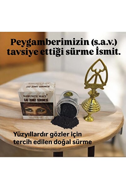 Sabuncu Hacı Saf Ismit Sürmesi tozu ( 30 gr ) + Pirinç Sürmedanlık 2 li Set