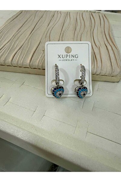 ella'nın çarşısı أقراط Xuping الفضية اللون مزينة بحجر الزركون وحبة العين الشريرة