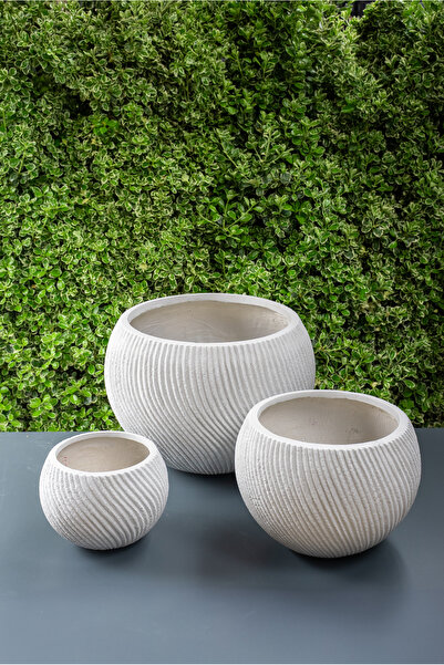 SAMART PEYZAJ NEWCASTLE HAFİFLETİLMİŞ BETON SAKSI Ø40cm/H32cm- ORTA BOY,DELİK...