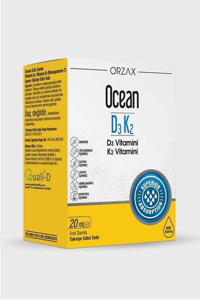 Orzax Ocean D3K2 Damla 20 ml