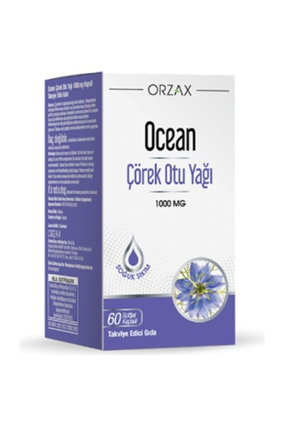 Orzax Çörek Otu Yağı 1000 mg 60 Kapsül
