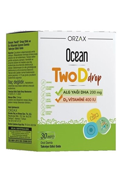 Orzax Ocean TwoD Drop D3 Vitamini 400 IU 30 ml