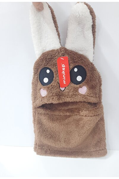 ydn 3-8 Yaş İçin Kız ve Erkek Çocuk Figürlü Kulakli Peluş Boyunluklu Bere, Ta...