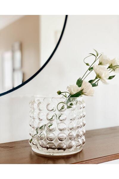 Hestia Home Bubble Cam Vazo Kısa Silindir