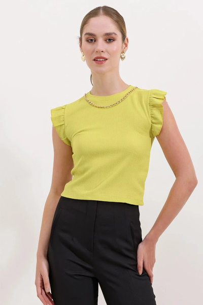 nedo7 0430 Knitted Blouse - Yellow