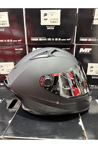 MT Helmets Braker Sv Pure mat siyah kask aynalı vizörlü (+1 şeffaf vizörlü)