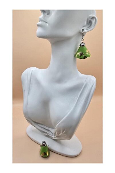 Verdandi Leather GREEN EARRINGS