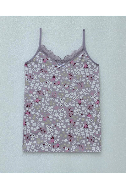 nedo7 Lace Patterned Tank Top with Rope Straps - Lilac