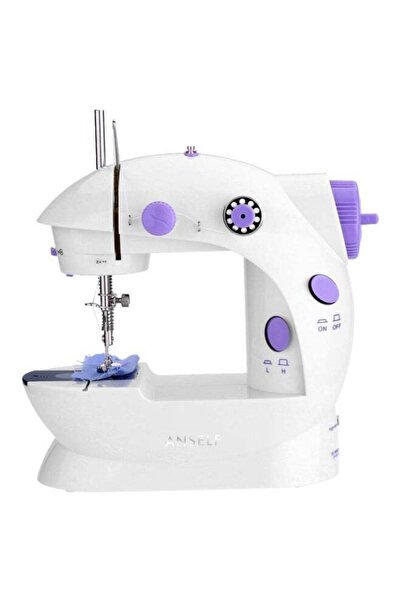Generic Mini Portable Handheld Sewing Machine White/Purple