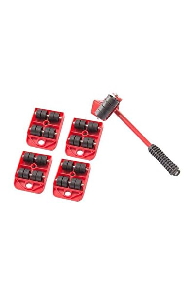 Generic مجموعة أدوات رفع الأثاث من 5 قطع، أحمر/أسود