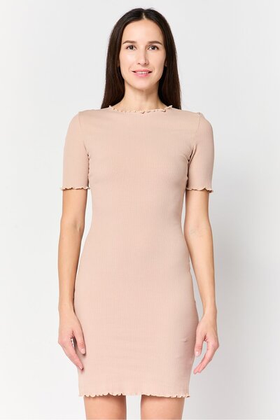 NA-KD Women Textured Mini Dress, Beige