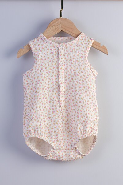 Bondberro Flameli Muslin 100% Cotton Baby and Children's Bodysuit (Pink Flower)
