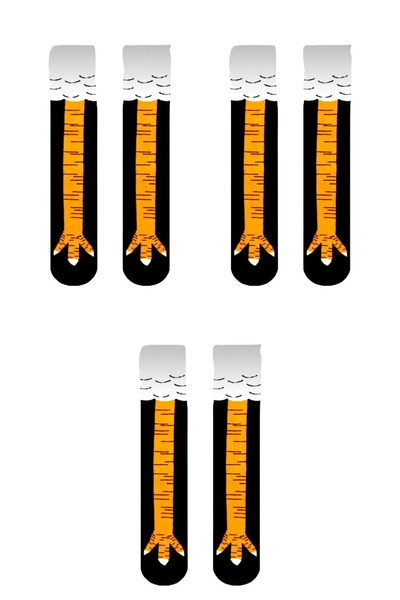 UZN SOCKS 🐔 Tavuk Ayağı Desenli Eğlenceli Çorap – 3 Çift | Unisex, Konforlu ...