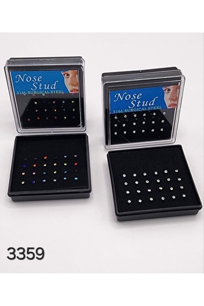 HADEEL GIJAMAI مجموعه من زمامات الانف الكرستاليه المصنوعه من الفولاذ الجراحي ...