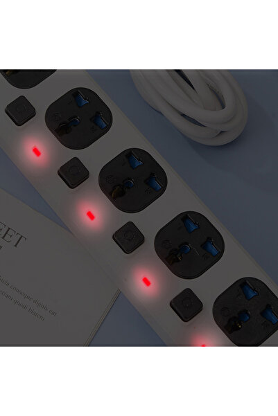 Sumkyle 5 Outlets 2 USB and 1 USB C Ports, Power Cord Circuit Breaker Power S...