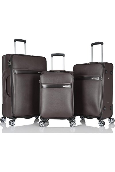 Assoda 3-Piece High-Quality PU Leather Travel Bag Set