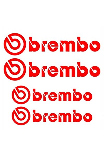 Brembo Set de 4 autocolante pentru etriere, roșii