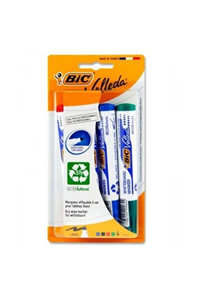 Bic Set de markere pentru tablă albă Velleda 1704 verde, negru, albastru și r...