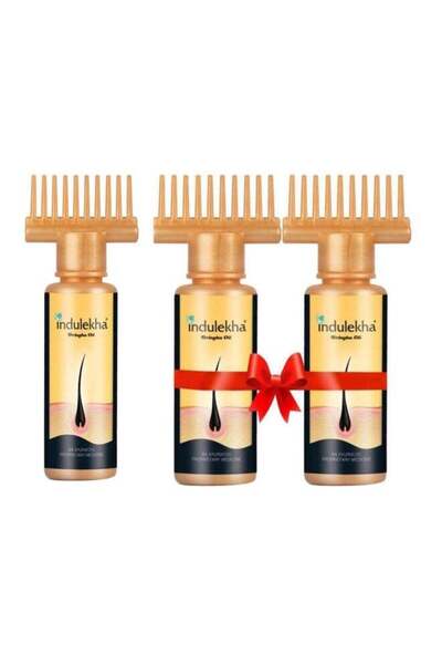 Indulekha عبوة من 3 زيت برينجا للشعر 100 مل