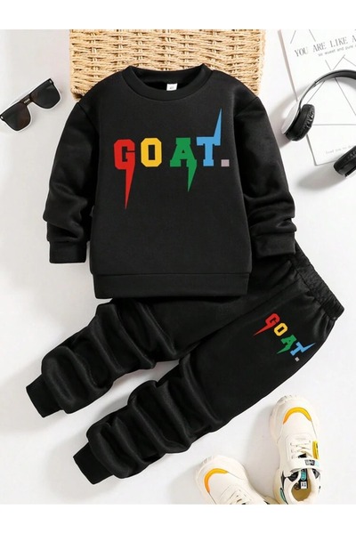 SVART WEAR Σετ φόρμας GOAT με στάμπα, με λαιμόκοψη ποδηλάτου, συνδυασμός κάτω...