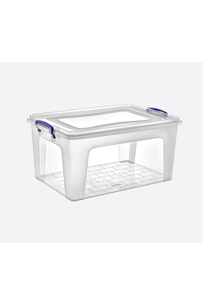Dünya 42L Plastic Storage Box, Transparent, With Wheels and Lockable Lid, 580...