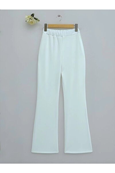 nedo7 Imported Fabric Flared Trousers -White