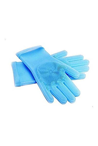 Generic قفازات تنظيف سيليكون سحرية زرقاء