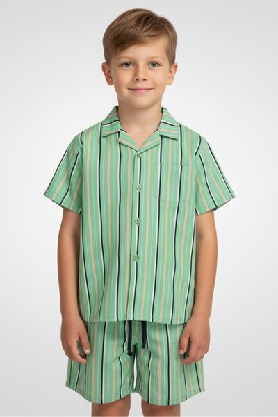 Freestyle Kids Boy 2 Pieces Stripe Shirt And Shorts Set, Multicolor