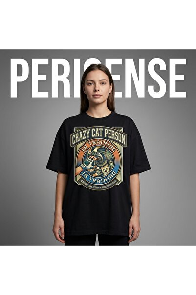 PERISENSE Tricou unisex supradimensionat din bumbac pieptănat premium, imprim...