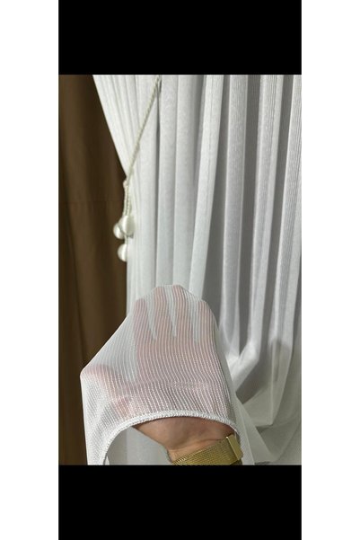 ilora home Steel Tulle Curtain - Left Wing Double-Breasted Model - Modern Textured and Wrinkle-Free (1/3 Frequently Pleated)