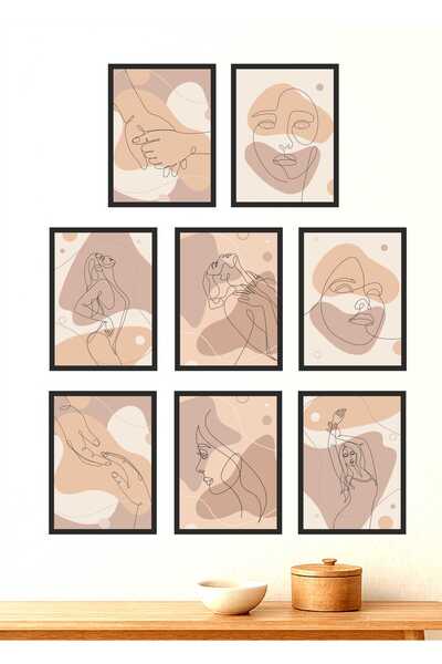 UNT Set de pictură cu imprimare UV MDF cu aspect de cadru cu figură feminină ...